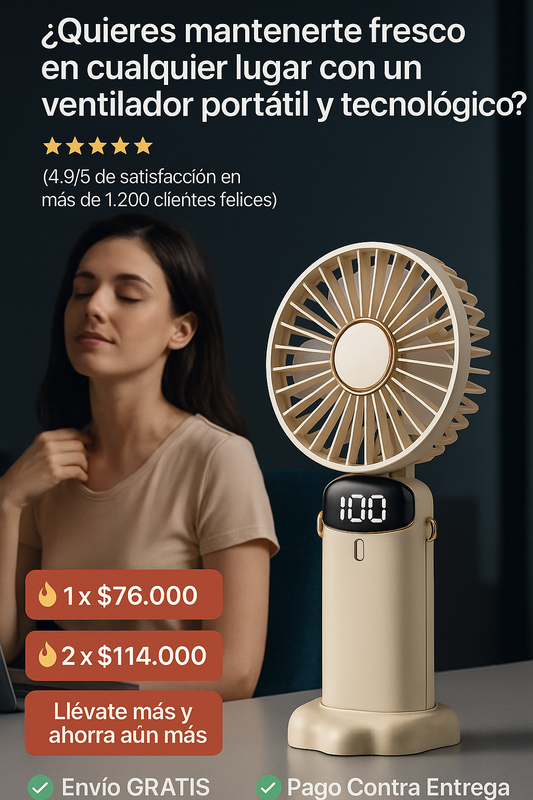 Ventilador Portátil Recargable de 5 Velocidades